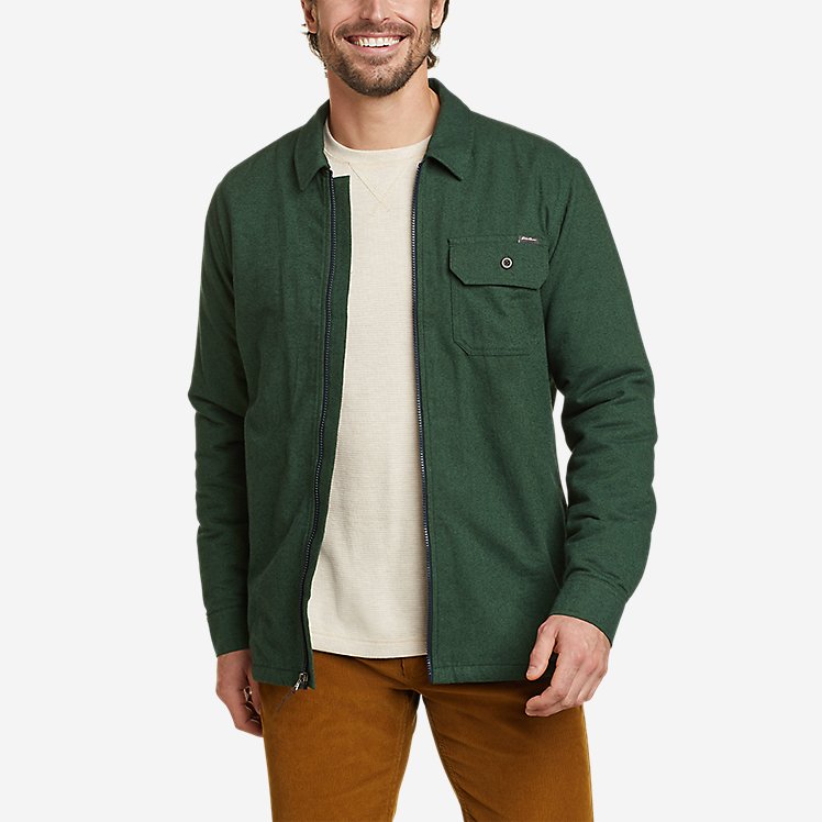 Men's Eddie's Field Flannel Long-sleeve Zip Shirt Jacket | Eddie 