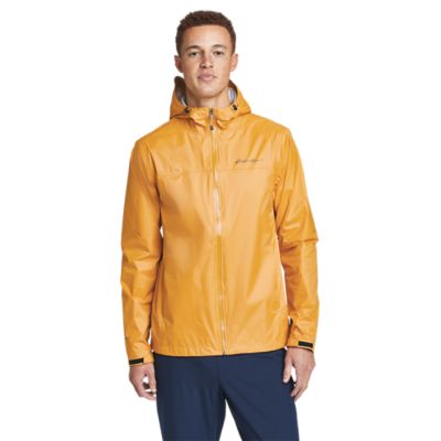 Eddie Bauer Men's Cloud Cap Waterproof Rain Jacket Lightweight - Dark Yellow - Size XL