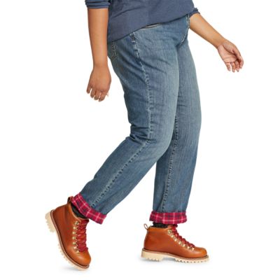 eddie bauer flannel lined jeans for women